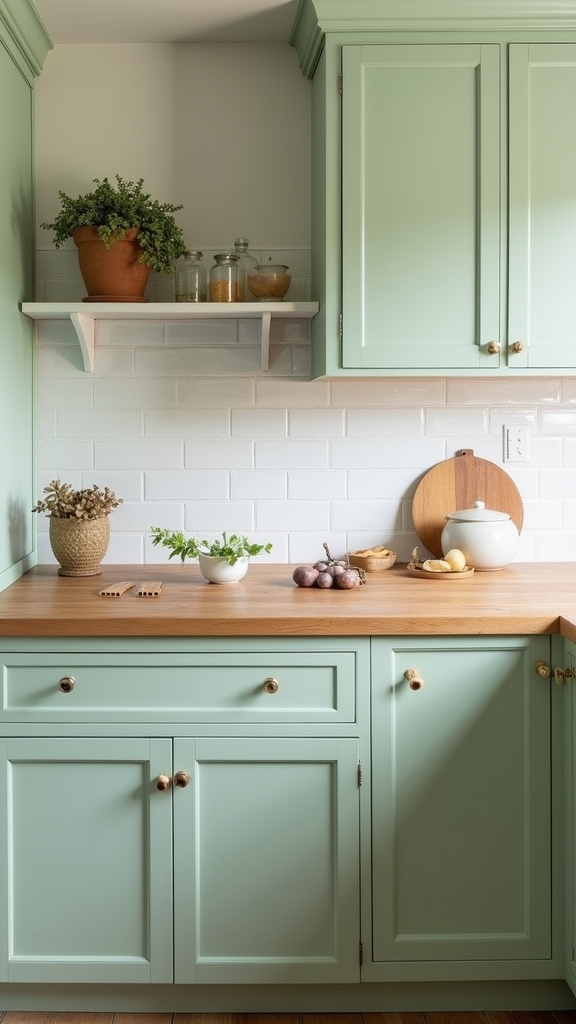 sage green butcher block harmony
