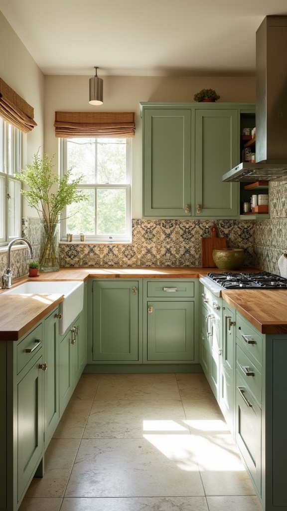 sage green cabinets charm