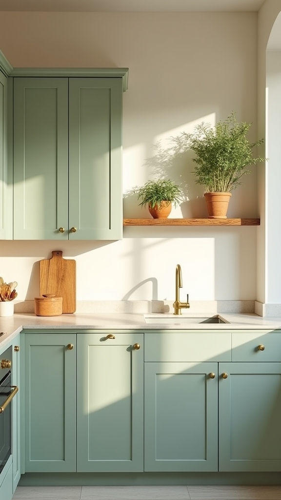 sage green cabinets elegance