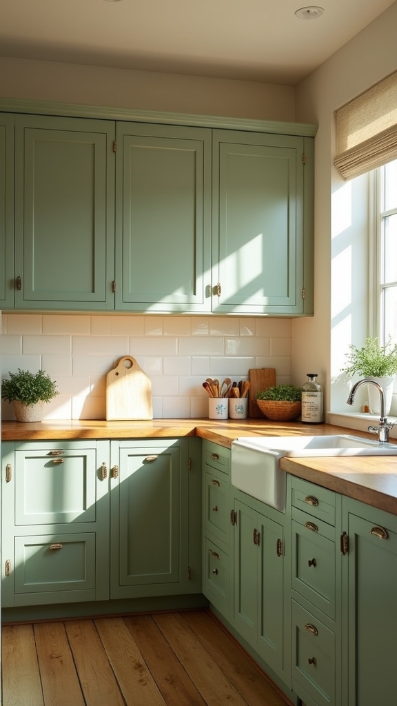 sage green compact kitchen