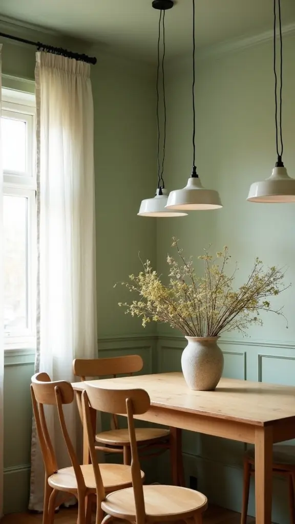 sage green dining nook transformation