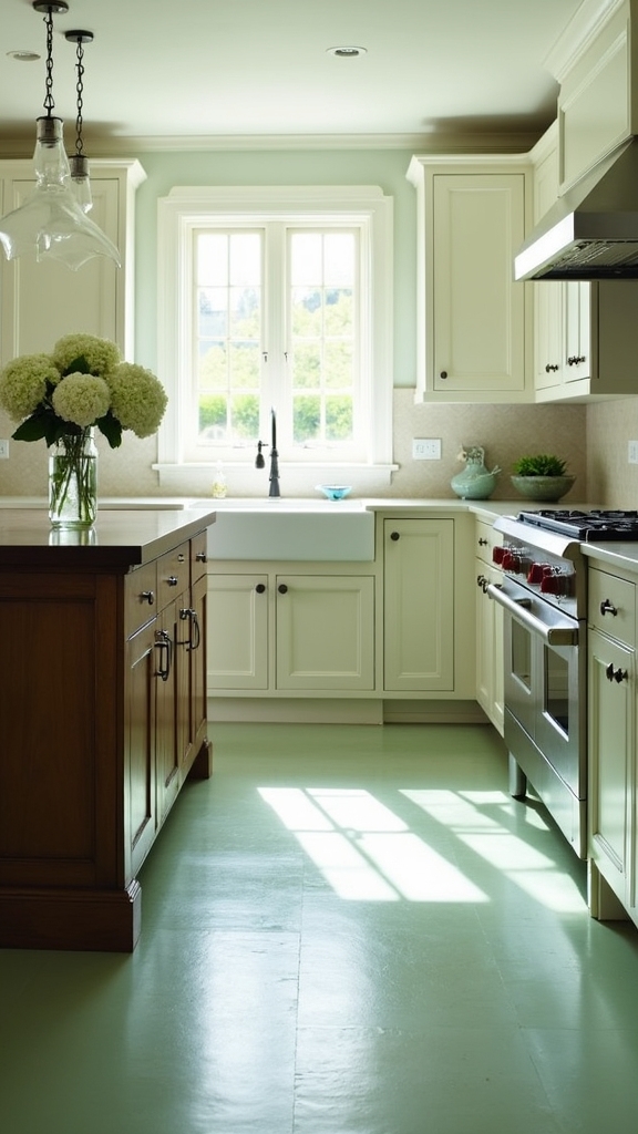 sage green flooring elegance
