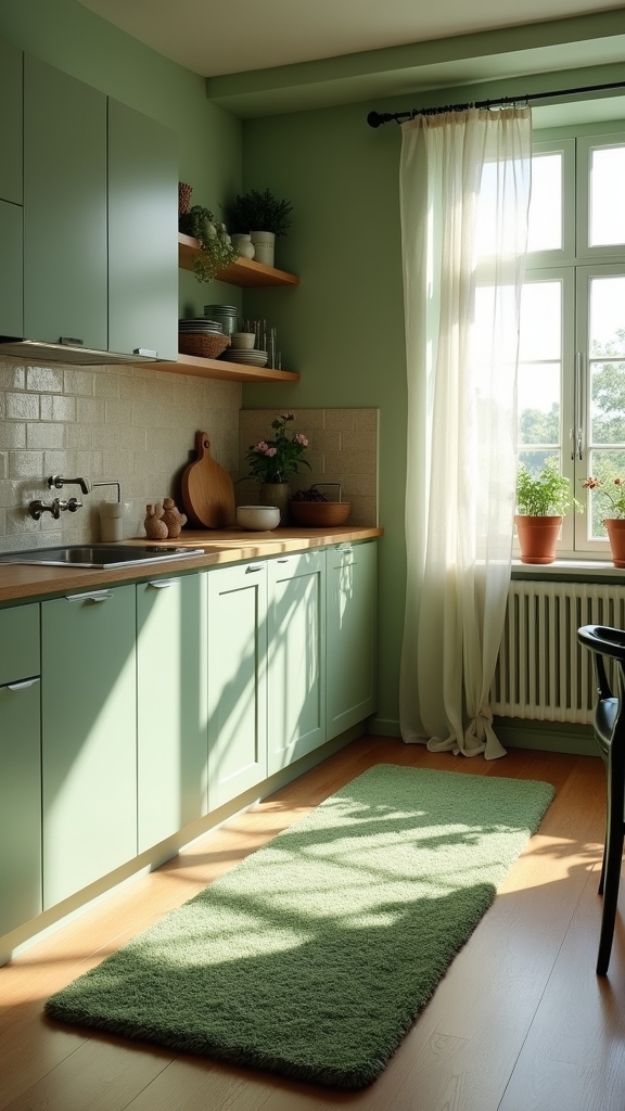 sage green kitchen rugs