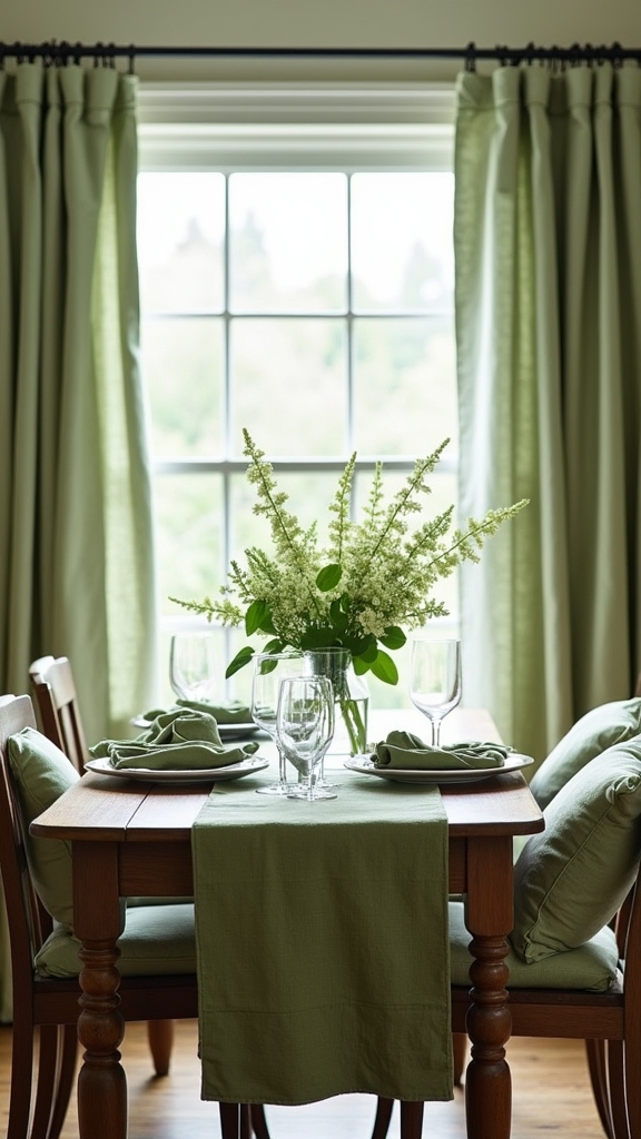 sage green kitchen textiles