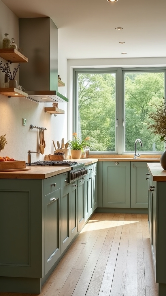 sage green kitchen tranquility