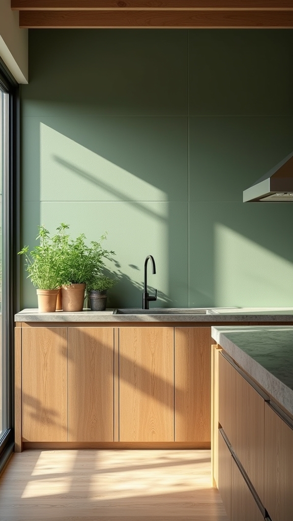 sage green kitchen transformation