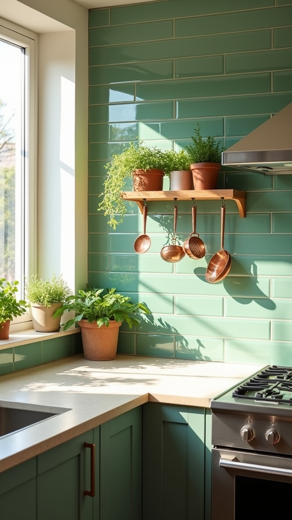 sage green metro tiles