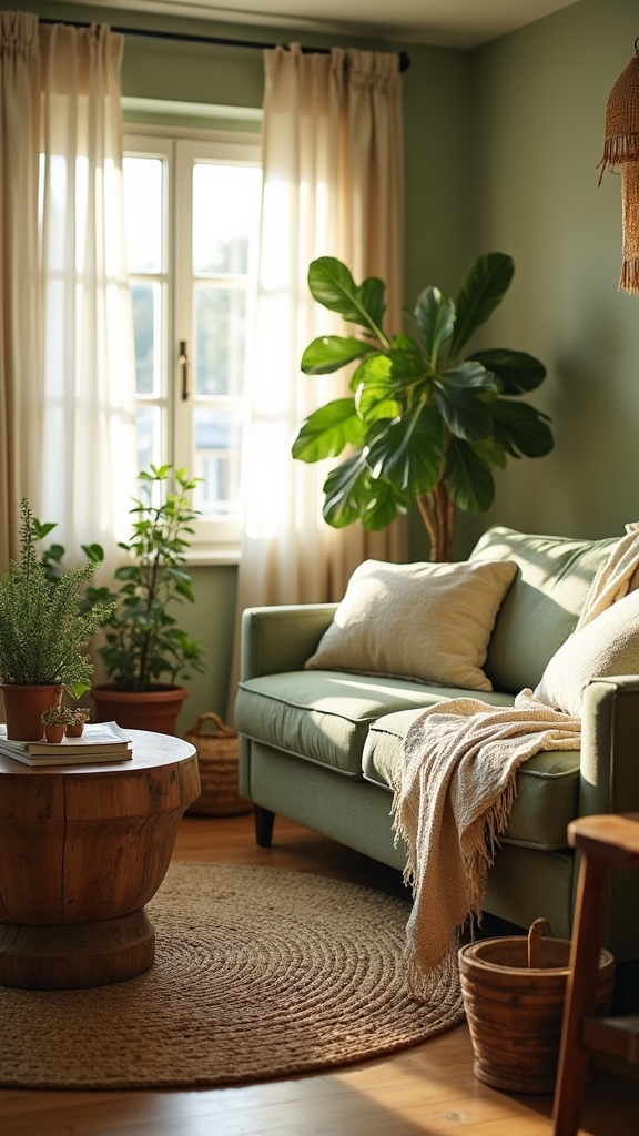 sage green soothing textiles