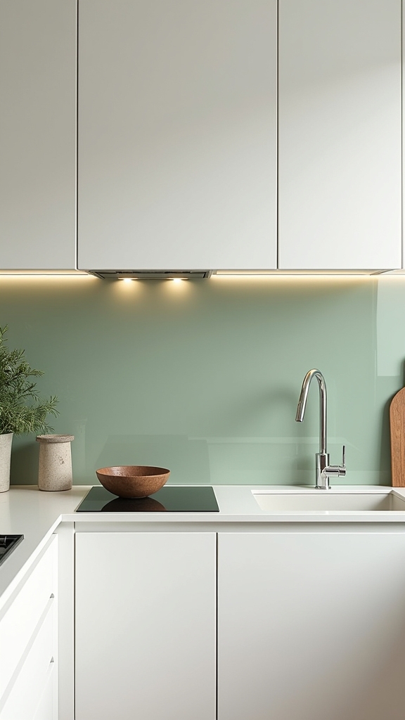 sage green splashback elegance