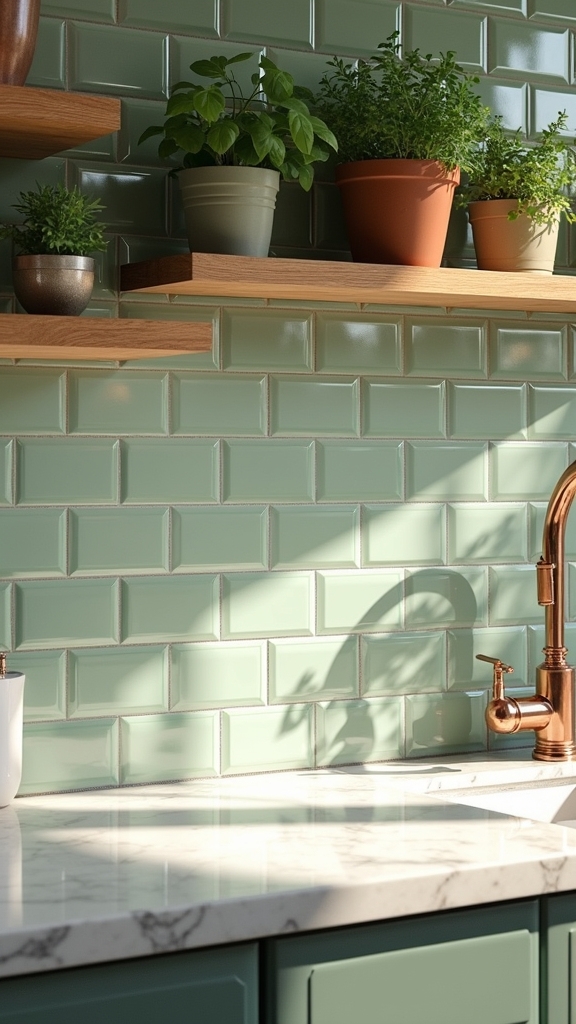sage tile backsplash sophistication