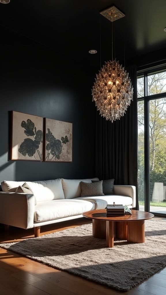 saturated black walls contrast