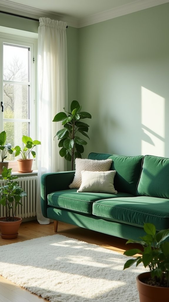 scandi green living room