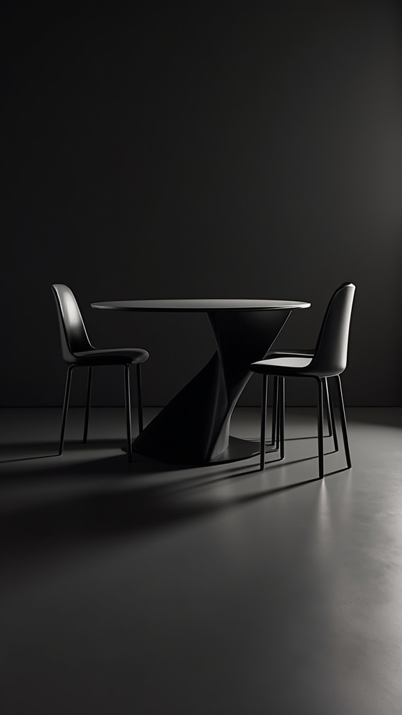 sculptural black dining tables