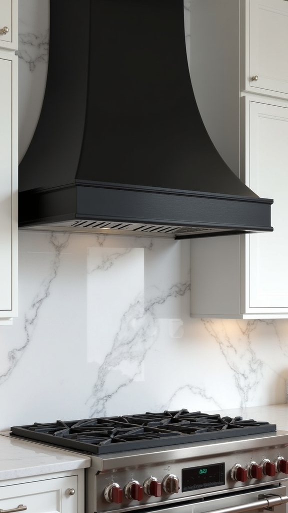 sculptural black range hood