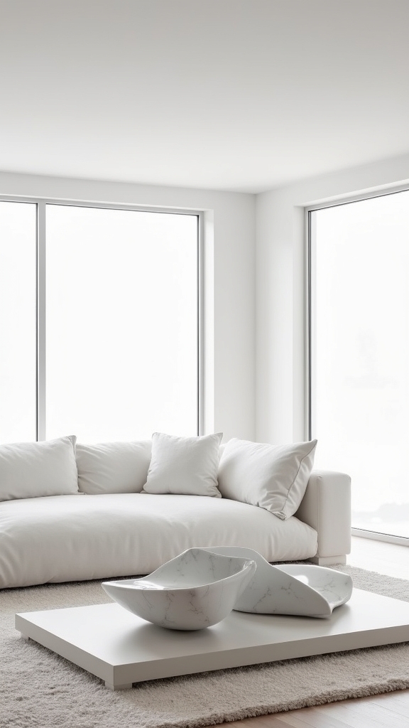 sculptural decor enhances minimalism