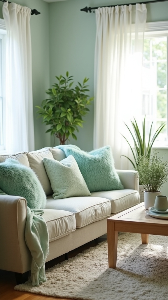 seafoam green accent decor