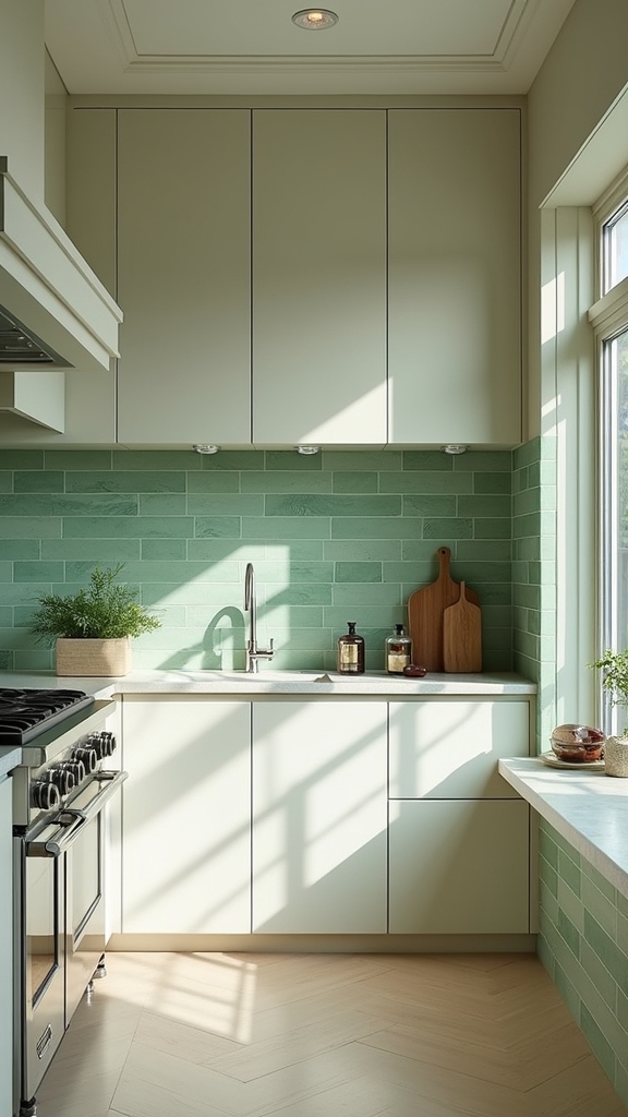 seamless full height backsplash design