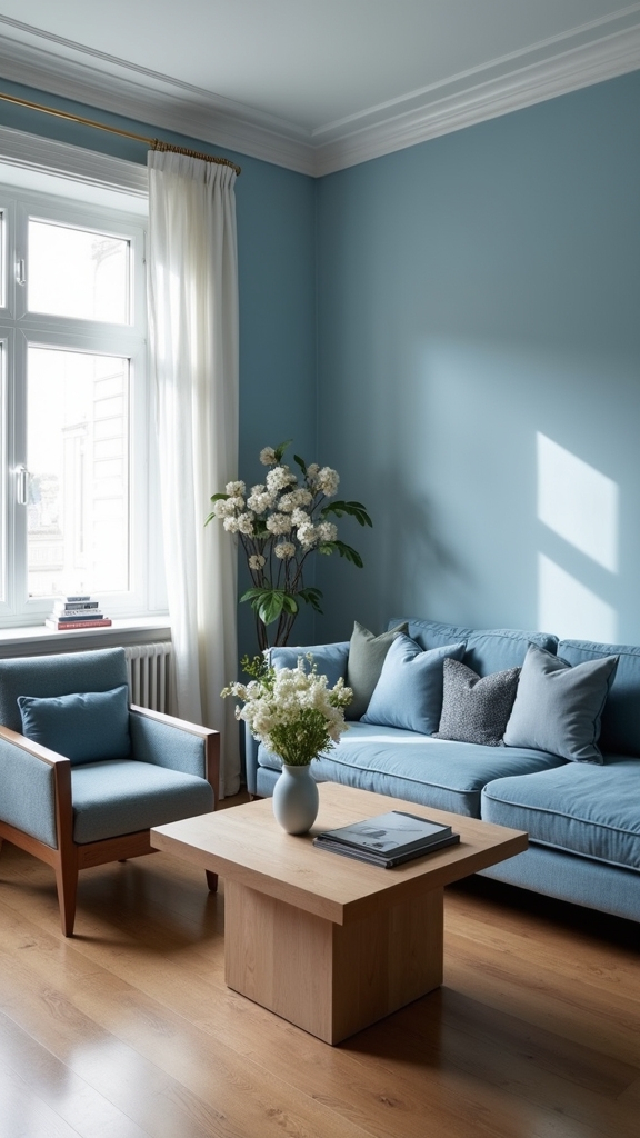 serene muted blue hues
