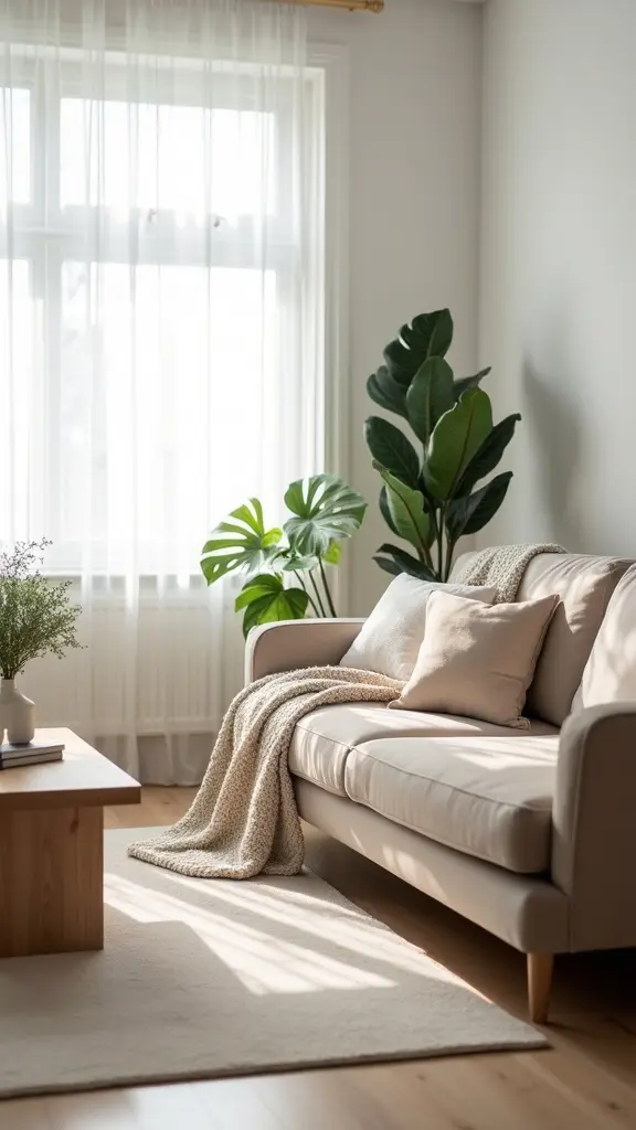 serene scandinavian beige living room