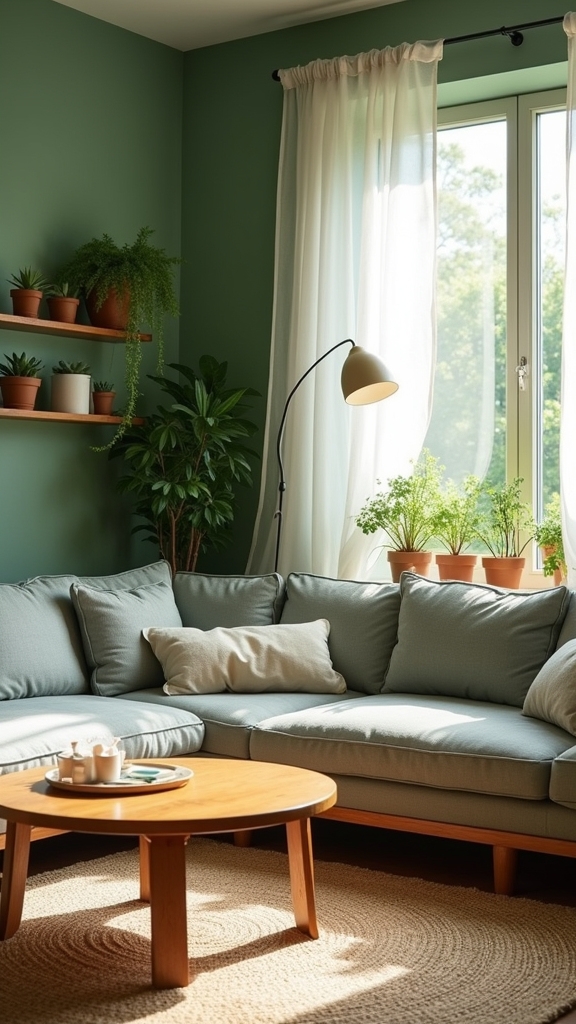 serene scandinavian green interiors