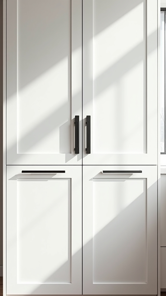shaker cabinets with black hardware