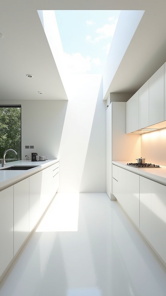 skylights enhance white surfaces