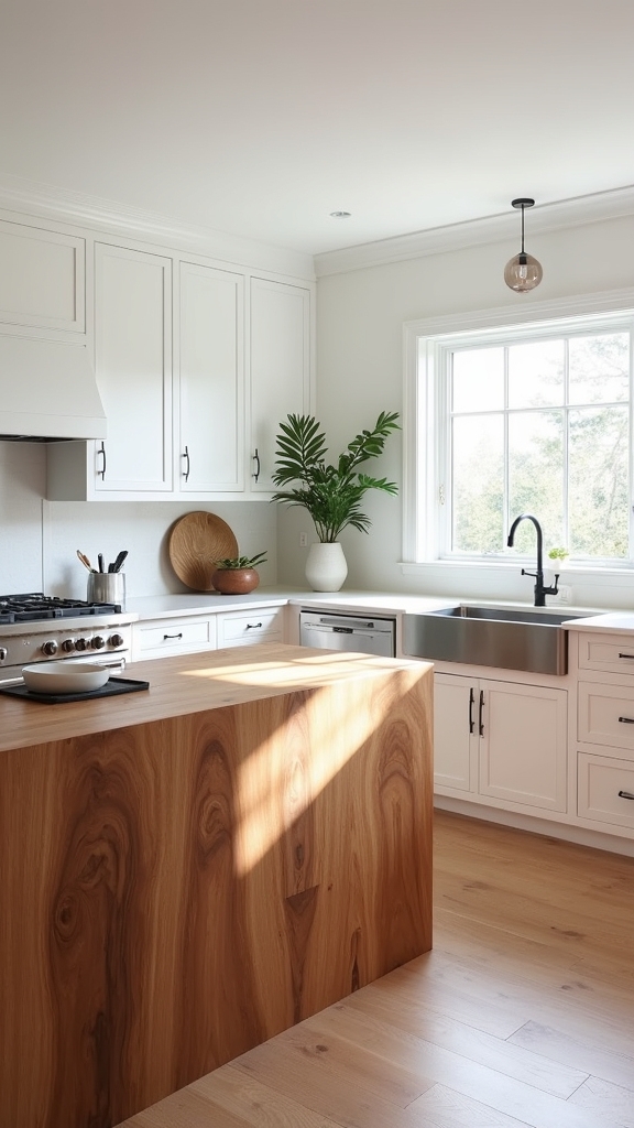 slab wood island elegance