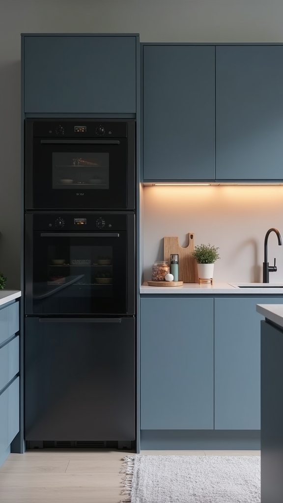 slate blue cabinetry elegance