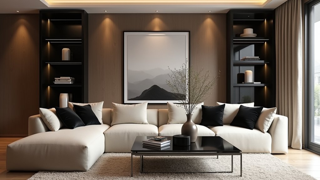 sleek beige and black designs
