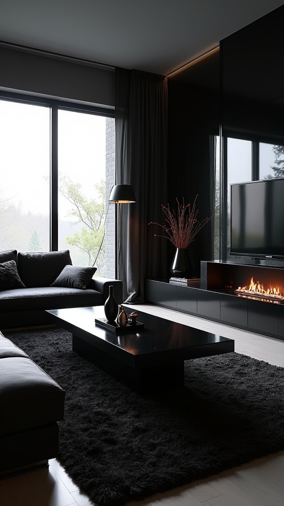 sleek black furniture sophistication