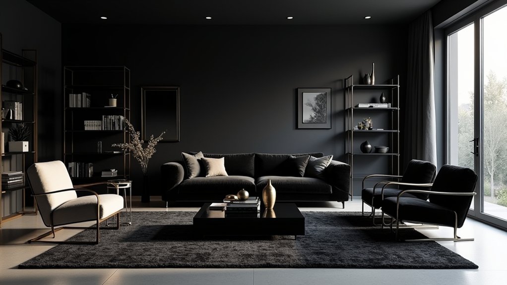 sleek black living room furniture