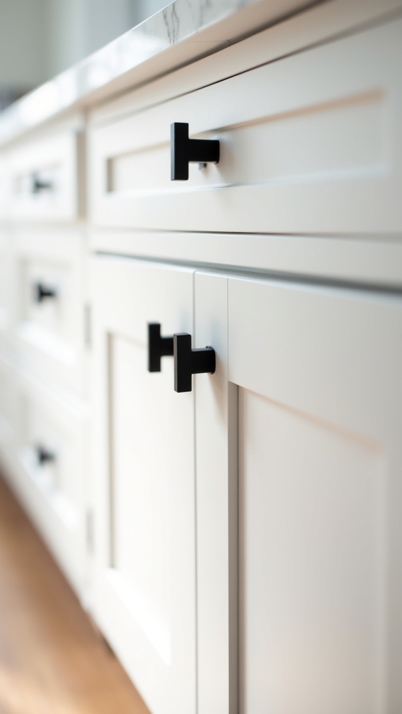 sleek black t bar pulls