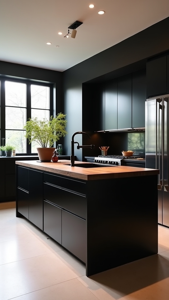 sleek black warm walnut