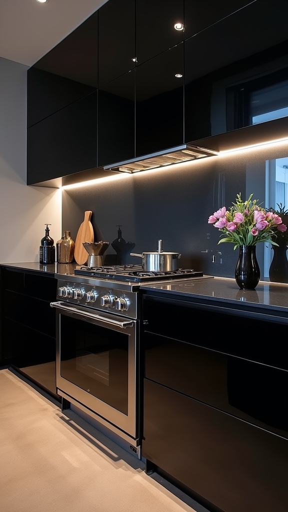 sleek contrast enhances sophistication