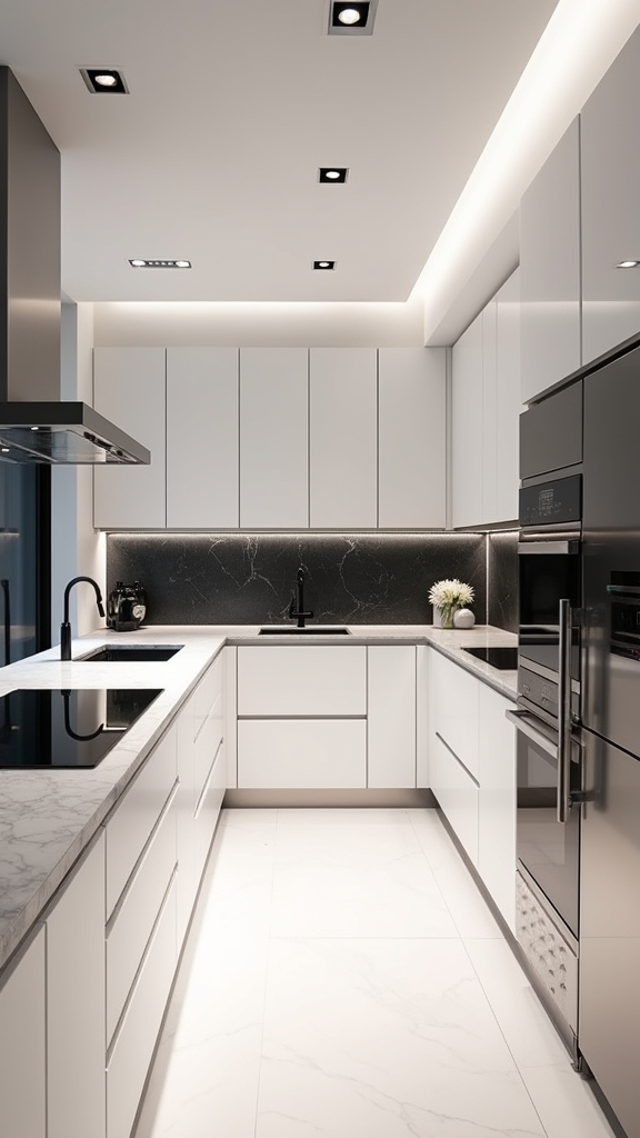 sleek efficient kitchen lighting