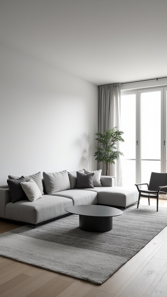sleek minimalist grey furniture