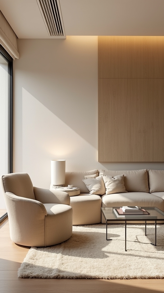 sleek modern beige chairs
