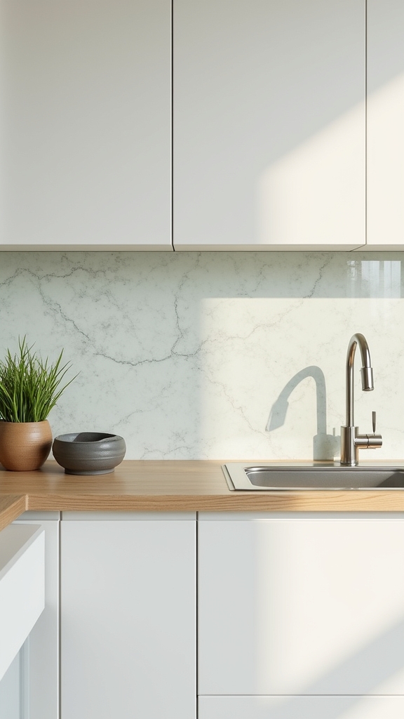 sleek quartz backsplash elegance