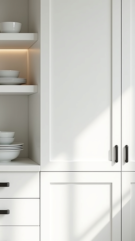sleek white cabinets elegance