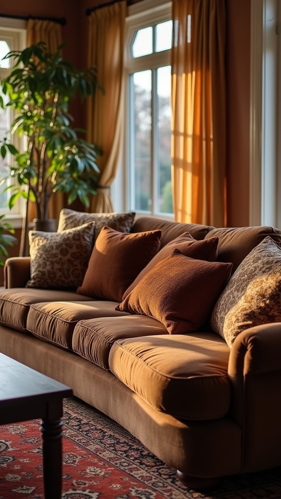 soft brown decorative pillows