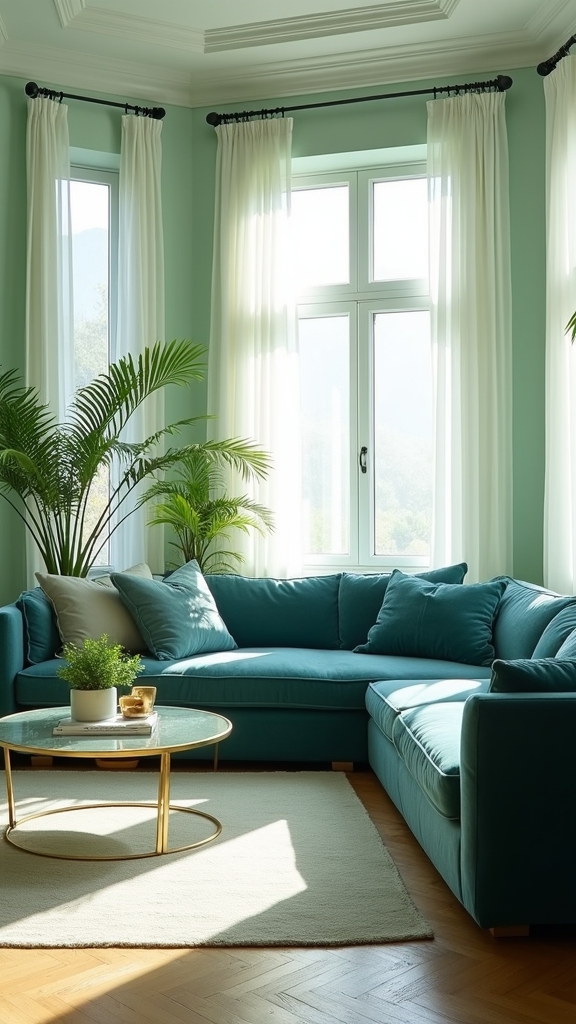 soft greens enhance tranquility
