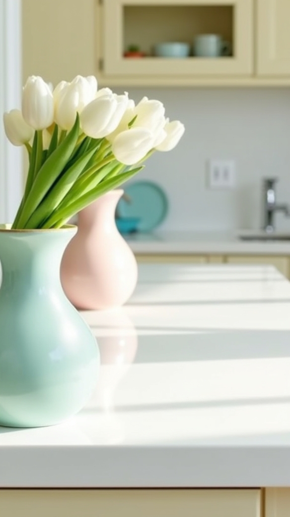 soft pastel kitchen accents