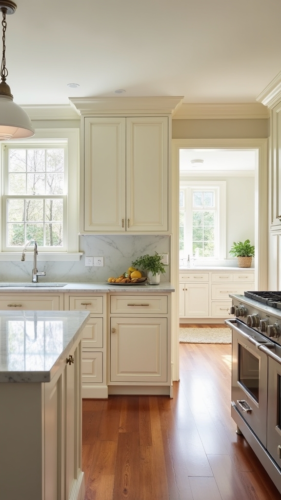 soft warm off white cabinetry