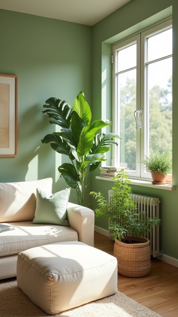 soothing sage green interiors