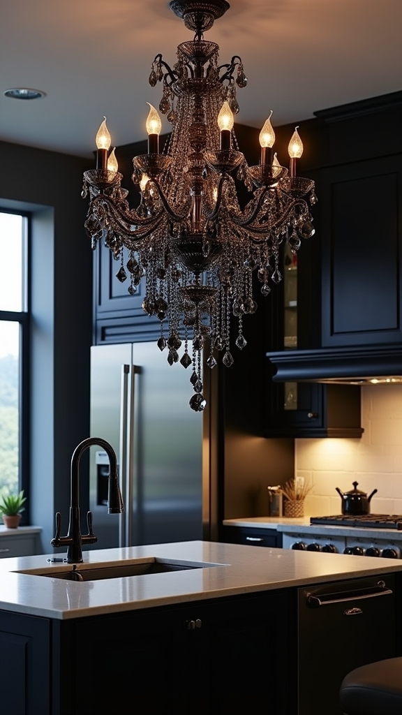 sophisticated black crystal elegance