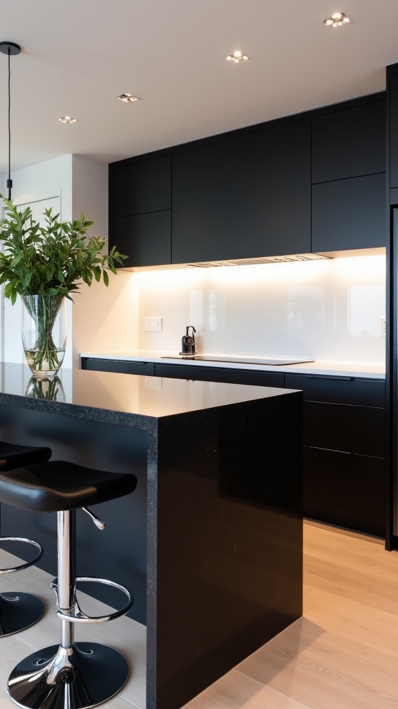 sophisticated black kitchen accents