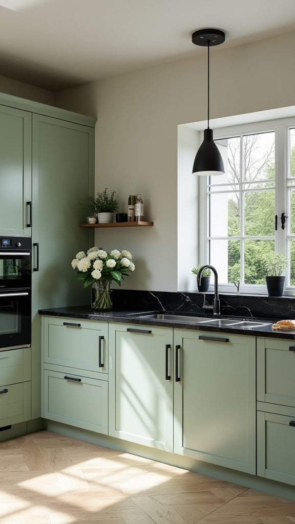 sophisticated black kitchen accents