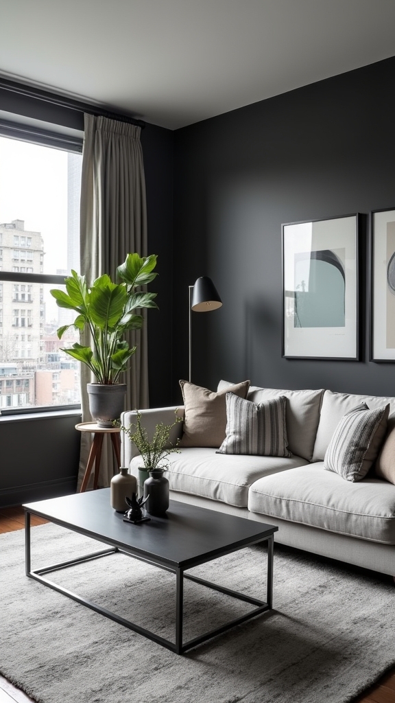 sophisticated dark gray ambiance
