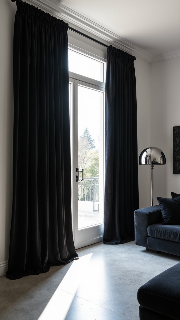 sophisticated geometric curtain design