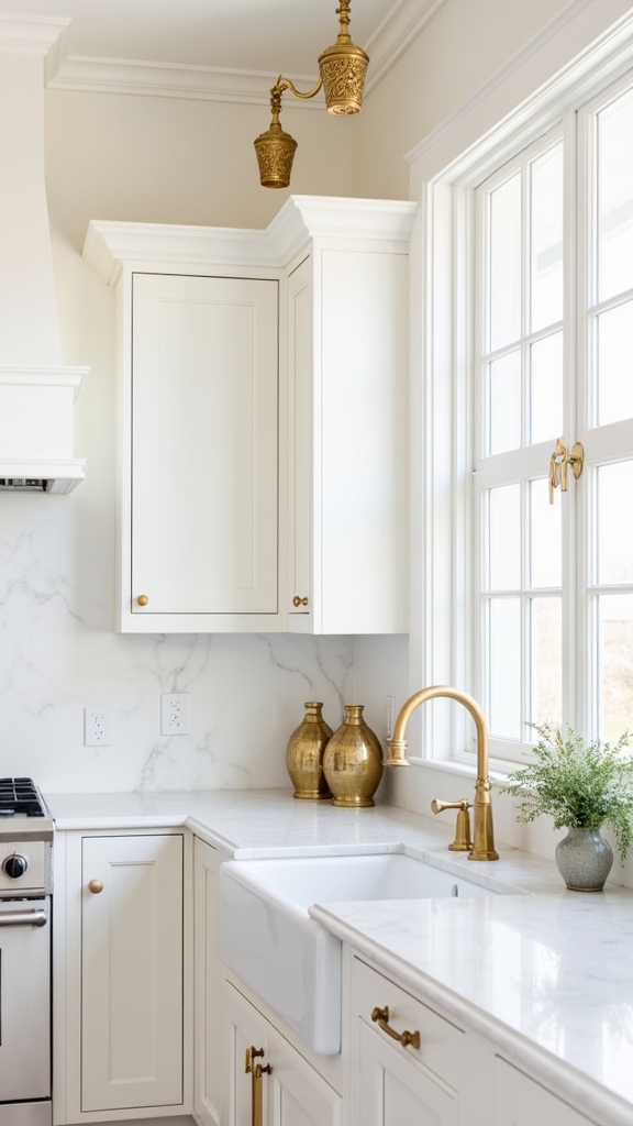 sophisticated gold accents shine